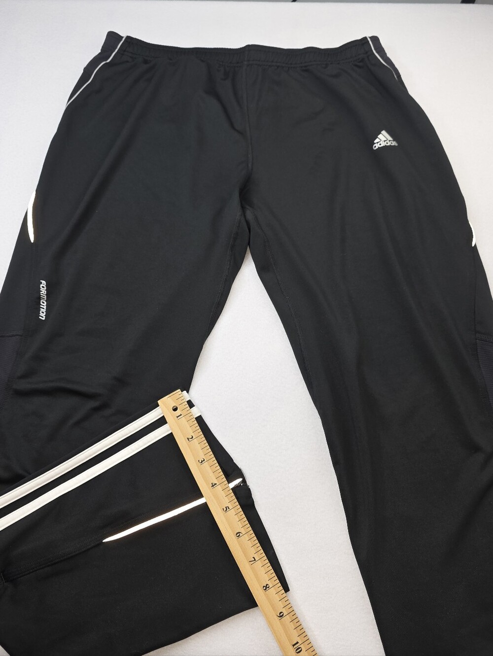 adidas Men's Athletic Joggers Black with White Trim Size Large Lightweight 3759 - Picture 3 of 9